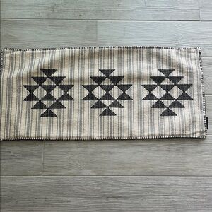 Pendleton Lyons cross stitch lumbar pillow cover striped Geo embroidered gray